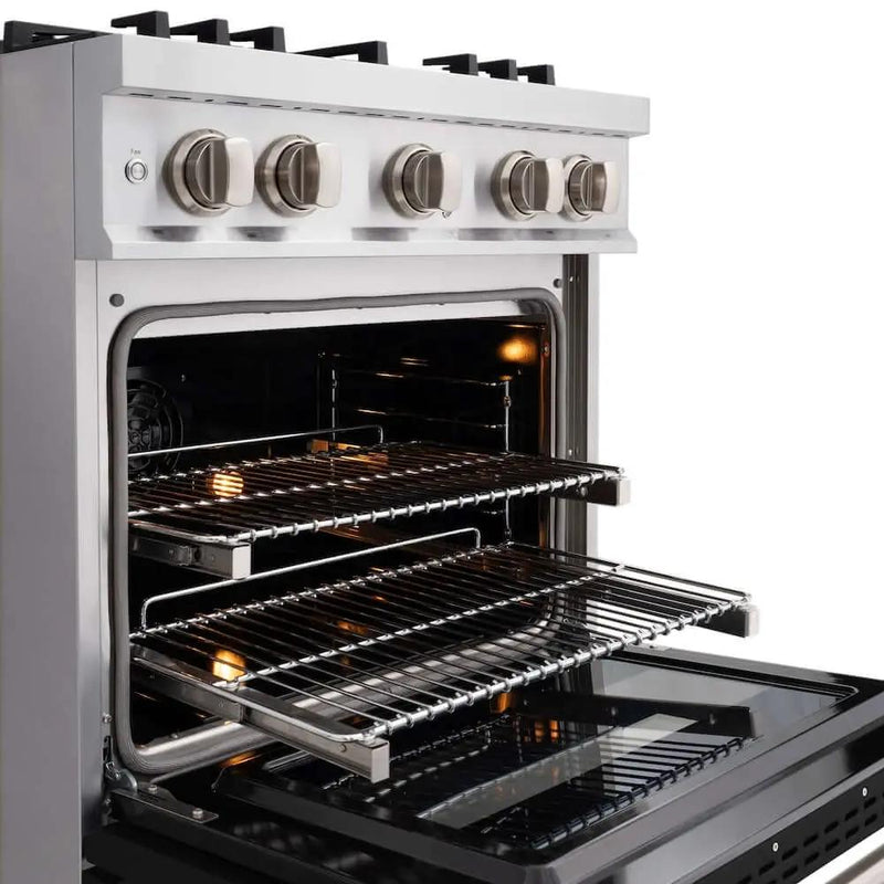 ZLINE 30" Select Gas Range Convection Gas Oven Stainless Steel Black Matte Door HGR-BLM-30 by Farmhouse Kitchen and Bath
