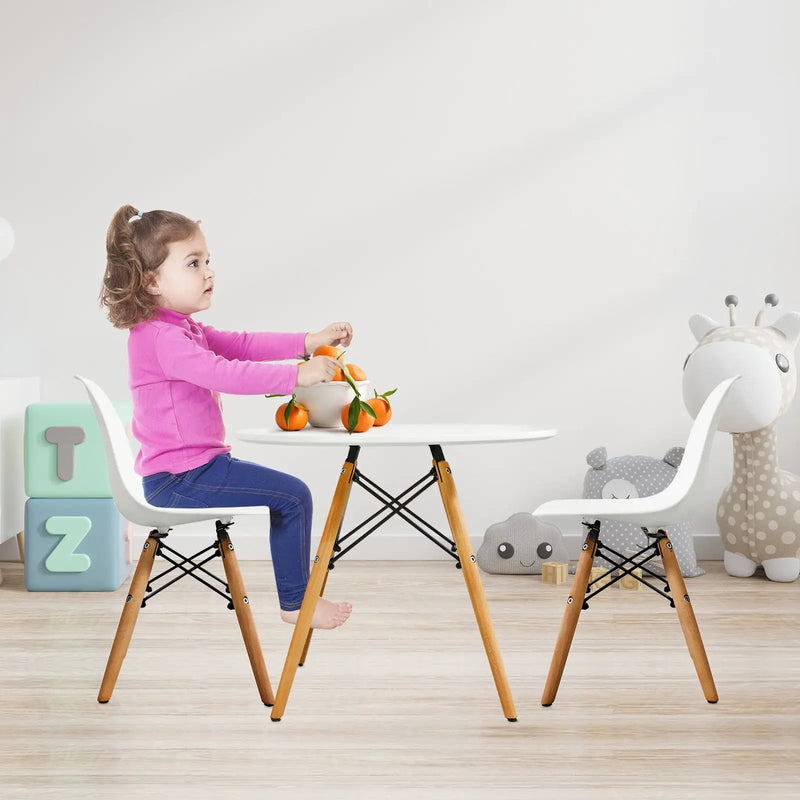 Kid's Modern Dining Table Set with 2 Armless Chairs by DirectDeals