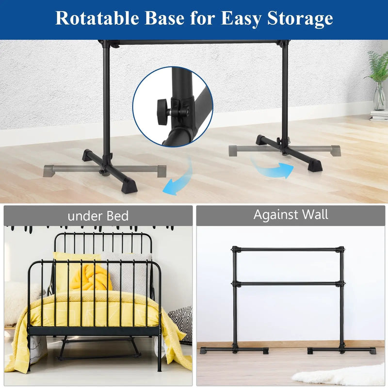 4 Feet Double Ballet Barre Bar with Adjustable Height by DirectDeals