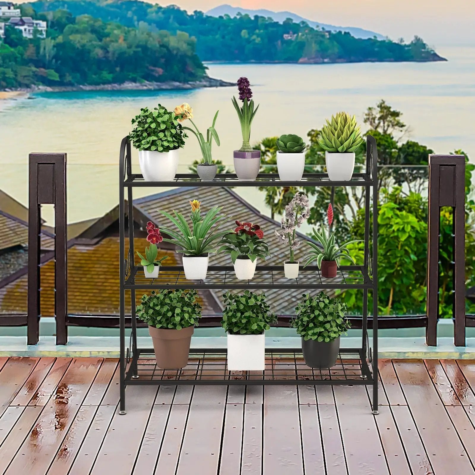 3-Tier Metal Plant Stand Shelf Display Rack for Plants Shoes Flower Pot by DirectDeals