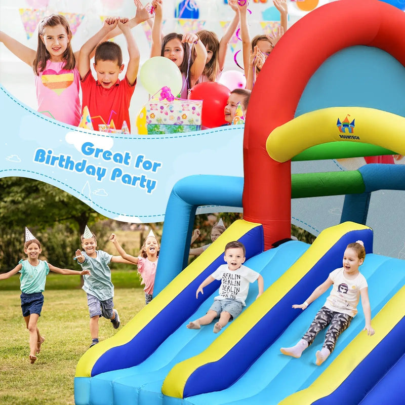 Inflatable Jumping Castle Bounce House with Dual Slides without Blower by DirectDeals