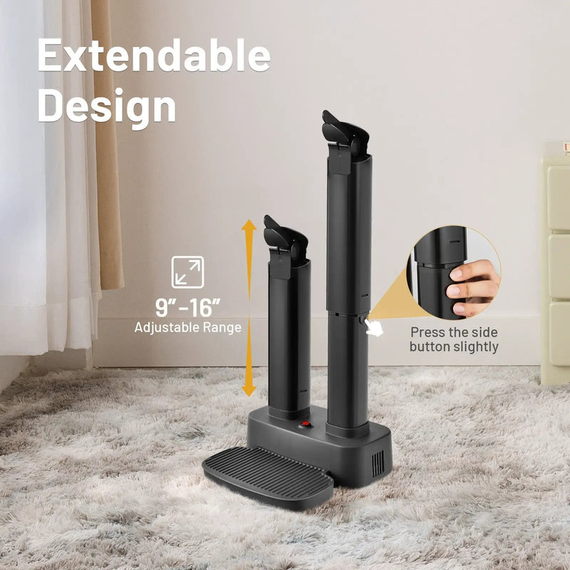 2-Shoe Electric Shoe Dryer with Portable Adjustable Warmer by DirectDeals
