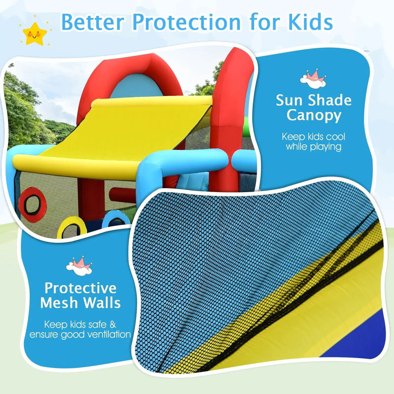 Inflatable Jumping Castle Bounce House with Dual Slides without Blower by DirectDeals