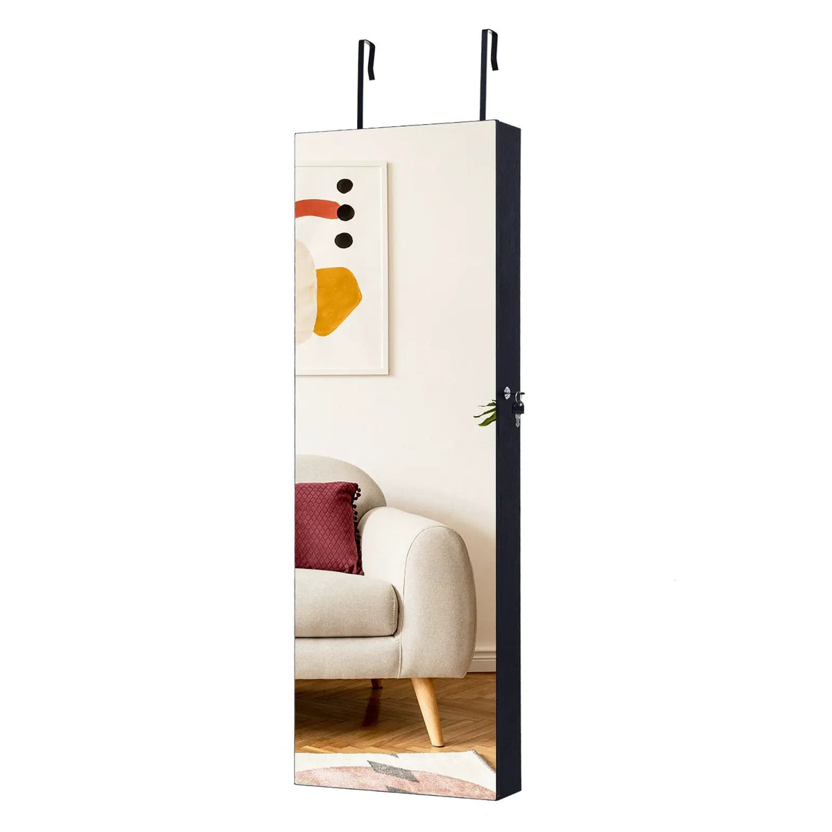 Lockable Storage Jewelry Cabinet with Frameless Mirror, photo 16 of 16