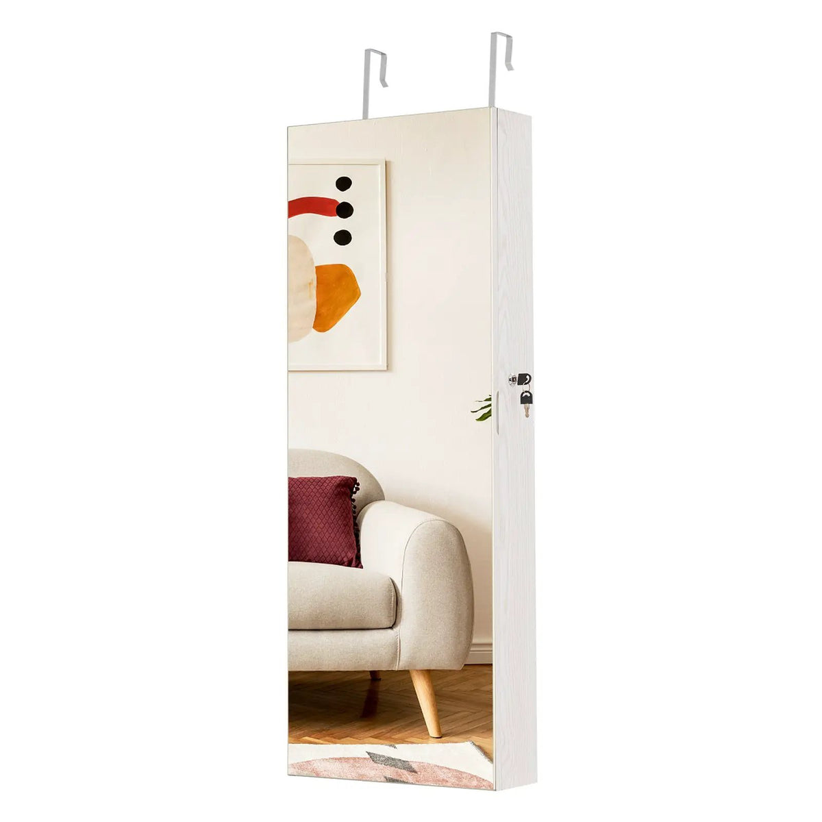Lockable Storage Jewelry Cabinet with Frameless Mirror, photo 2 of 16