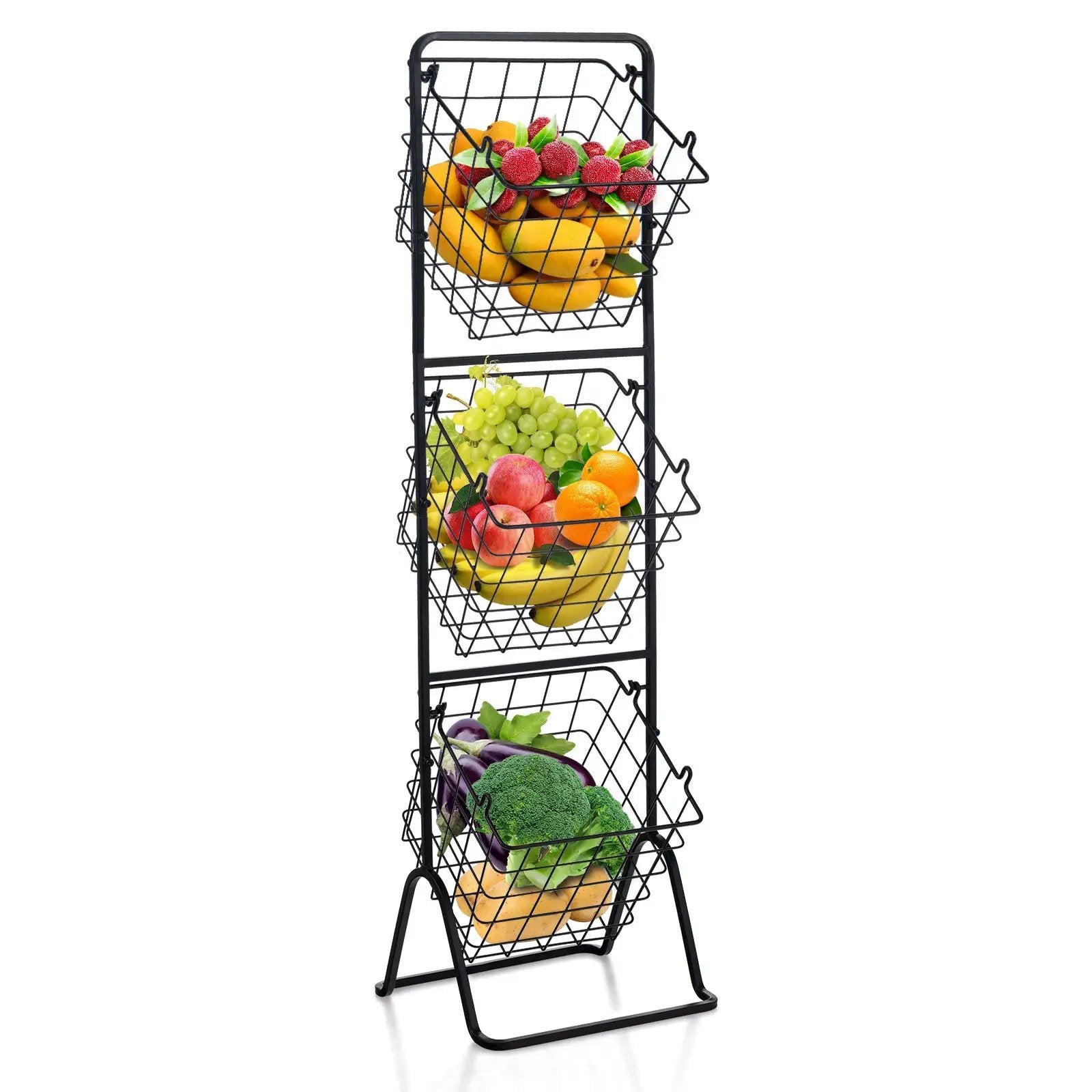 3-Tier Fruit Basket Stand with Adjustable Heights by DirectDeals