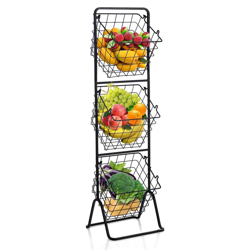 3-Tier Fruit Basket Stand with Adjustable Heights by DirectDeals