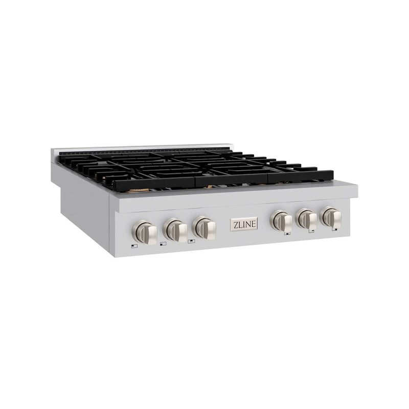 ZLINE 36" Paramount Gas Rangetop Stainless Steel Brass Burners SRT-BR-36 by Farmhouse Kitchen and Bath