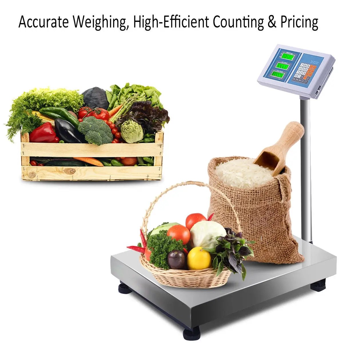 660 lbs Weight Computing Digital Floor Platform Scale by DirectDeals
