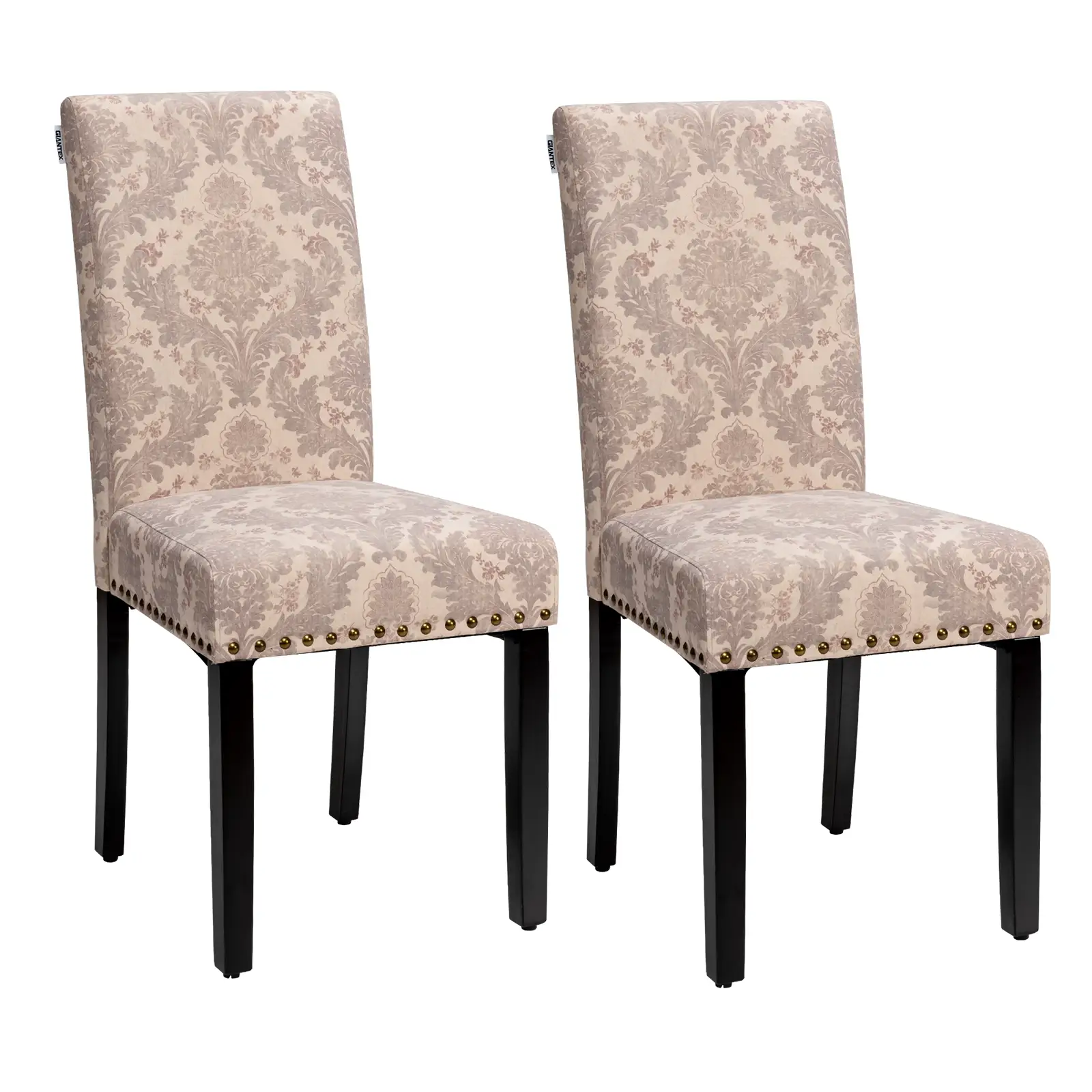 Set of 2 Fabric Upholstered Dining Chairs with Nailhead by DirectDeals