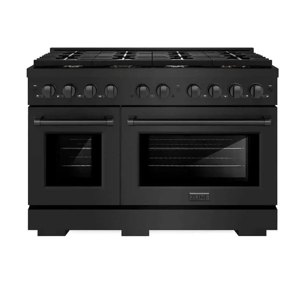 ZLINE 48 in.Gas Range, Convection Gas Oven, Brass Burner, Black Stainless Steel, SGRB-BR-48 by Farmhouse Kitchen and Bath