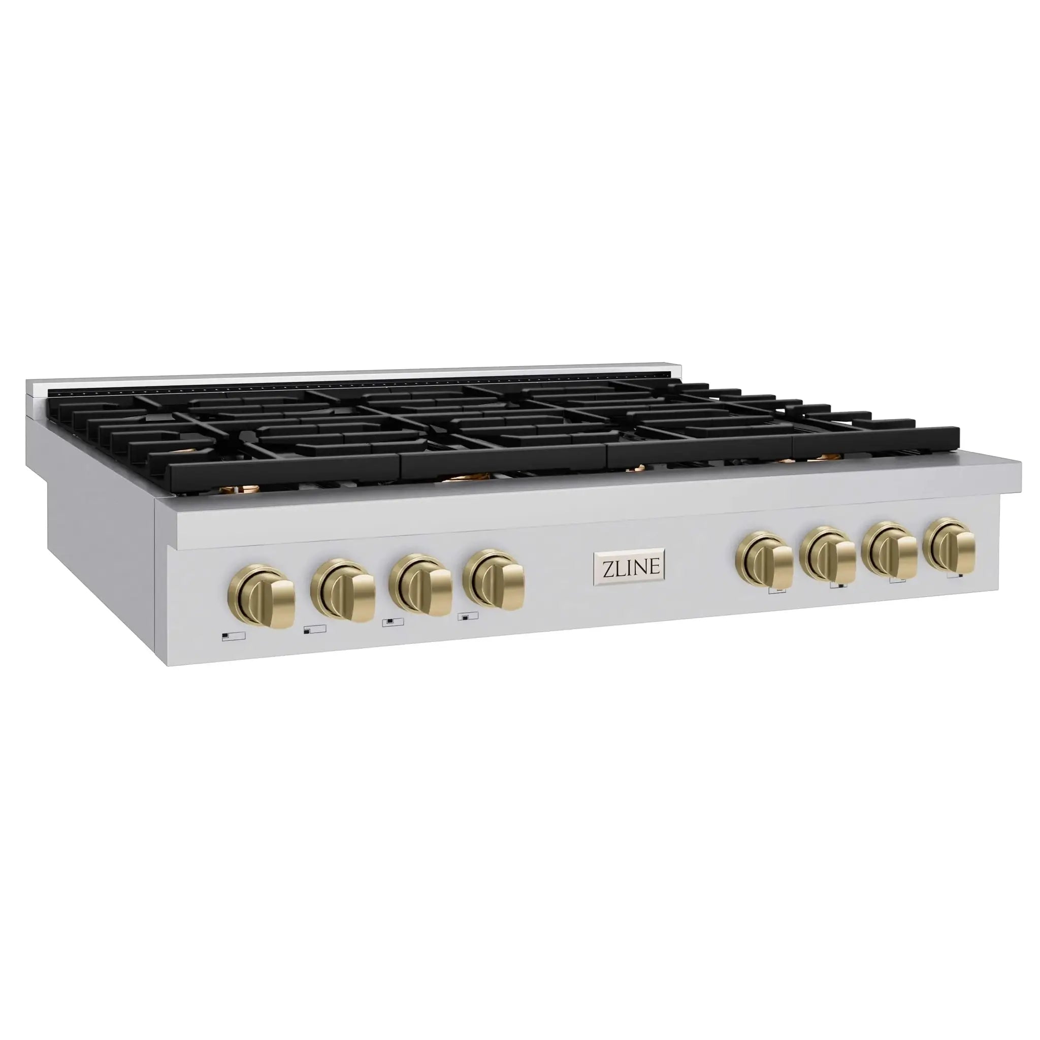 ZLINE 48" Paramount Gas Rangetop Stainless Steel Champagne Bronze SRTZ-48-CB by Farmhouse Kitchen and Bath