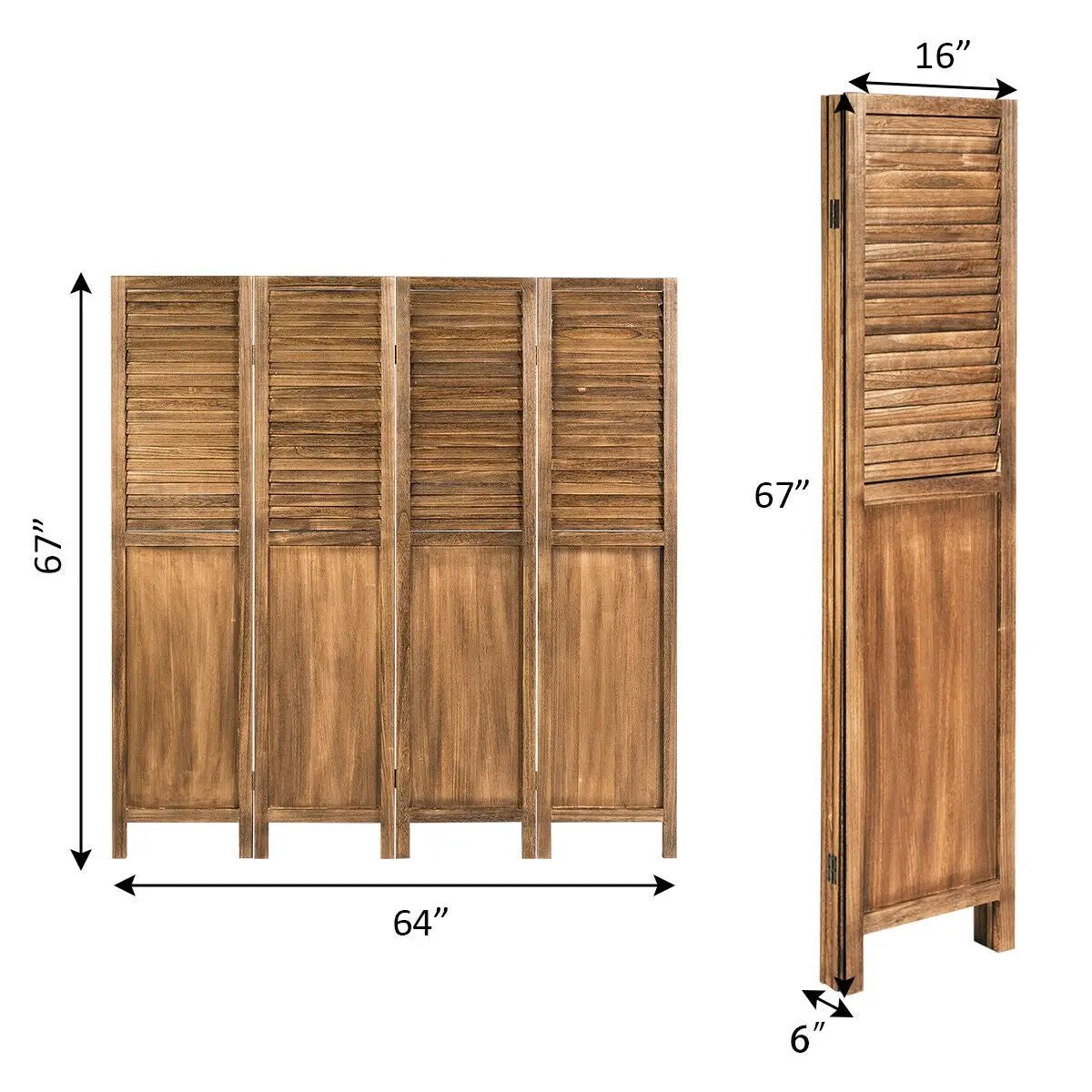 5.6 Ft Tall 4 Panel Folding Privacy Room Divider, photo 10 of 16