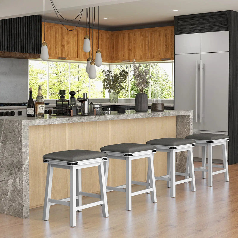 Set of 2 24/30 Inch Dining Bar Stool with Acacia Wood Frame by DirectDeals
