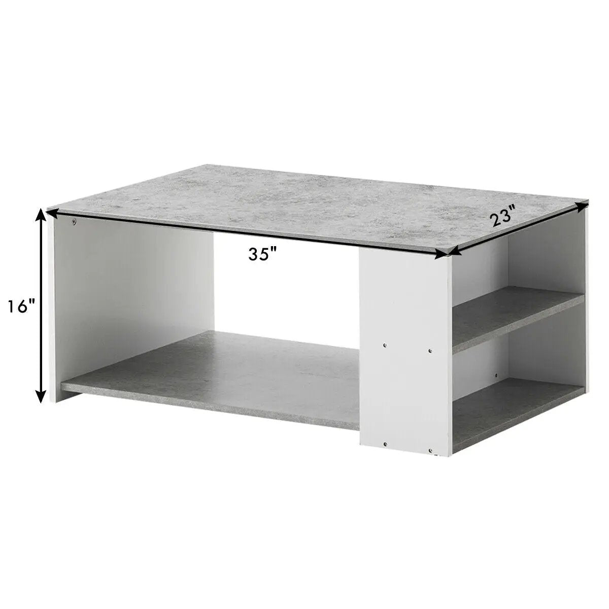 Coffee Table Sofa Side Table with Storage Shelves, photo 12 of 24