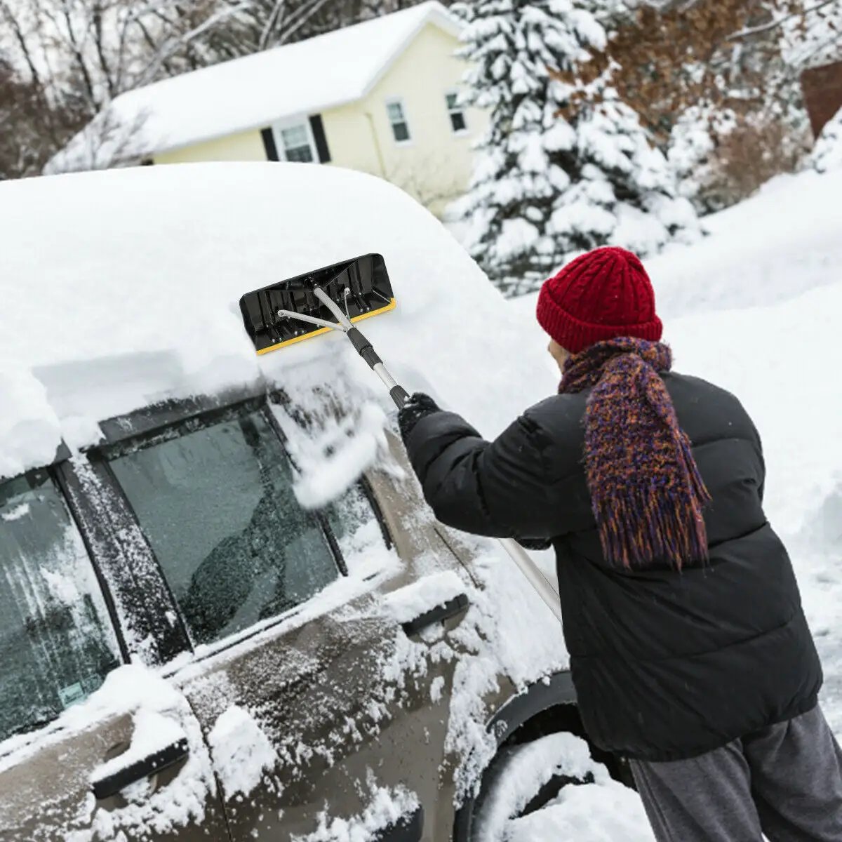21FT Telescoping Snow Roof Rake Aluminum Tube Non-Slip Handle by DirectDeals
