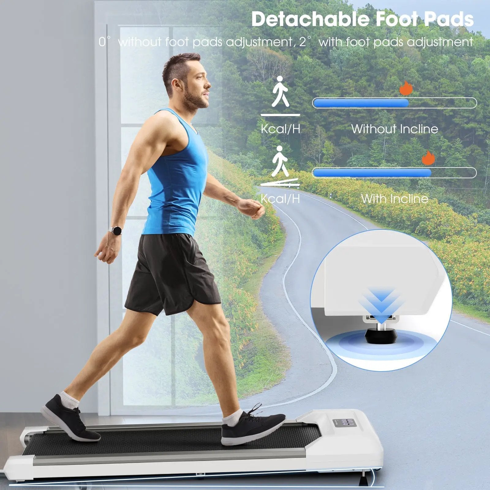 2.25 HP Walking Pad with LED Display and Remote Control by DirectDeals