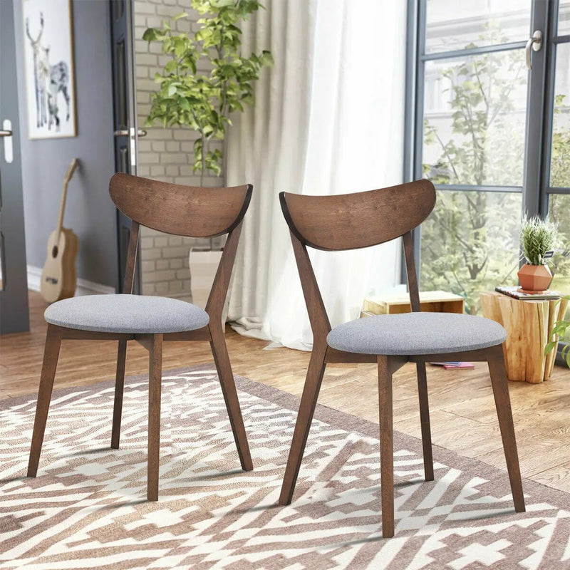 Set of 2 Dining Chairs Upholstered Curved Back Side by DirectDeals
