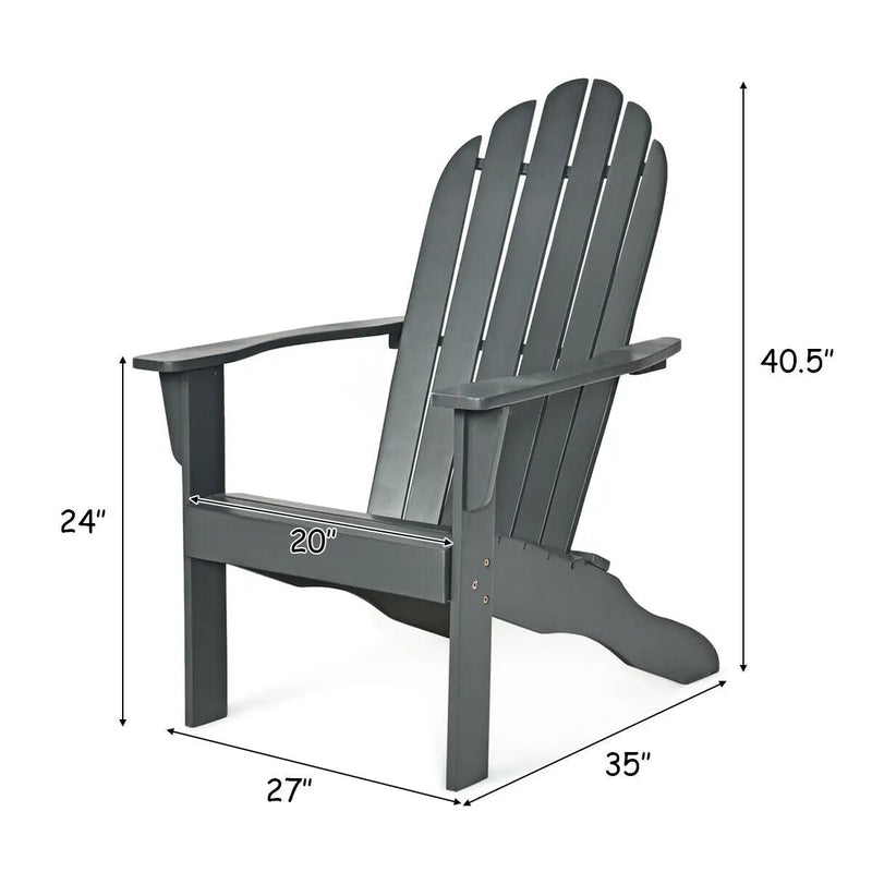 Acacia Wood Outdoor Adirondack Chair with Ergonomic Design by DirectDeals