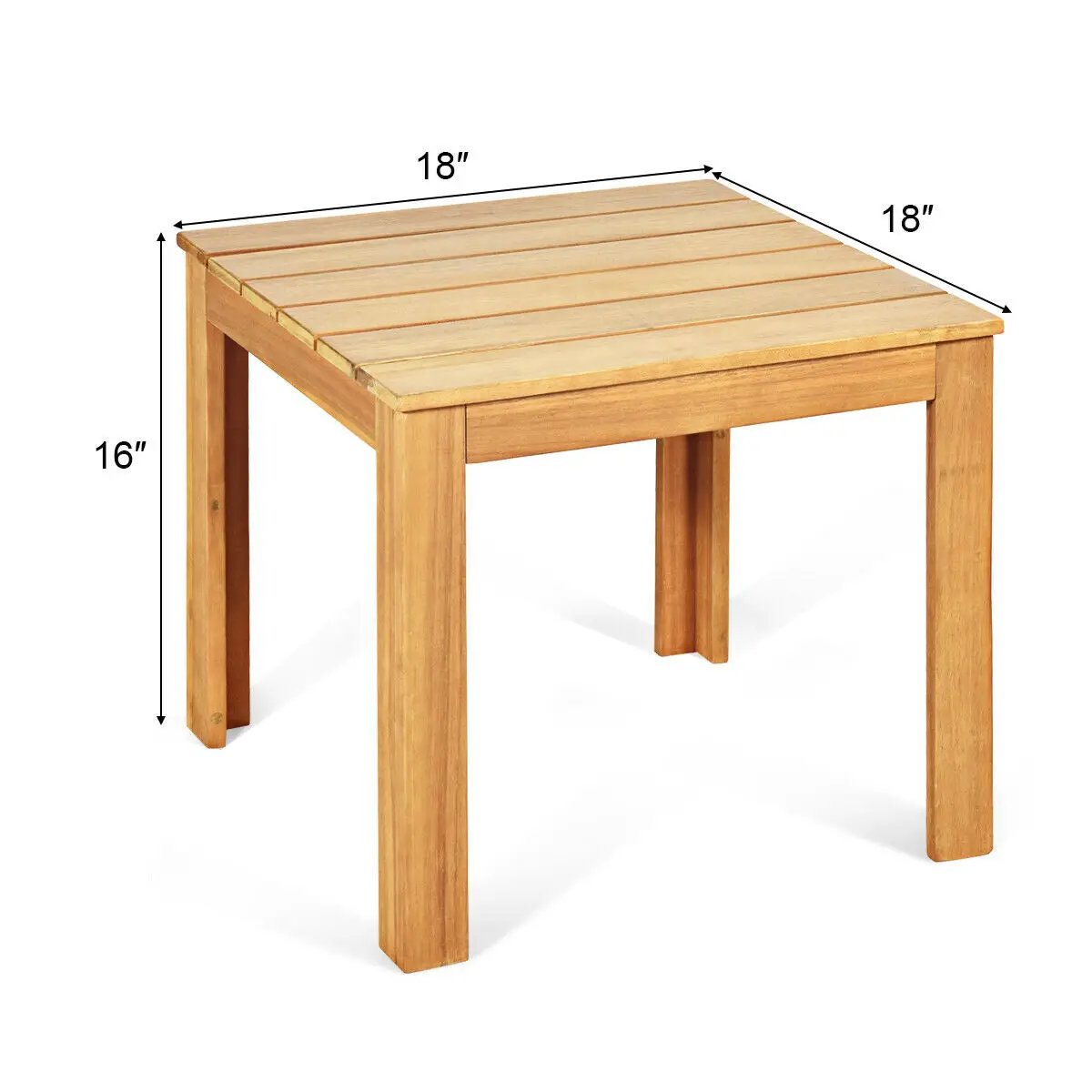 Wooden Square Patio Coffee Bistro Table, photo 10 of 16