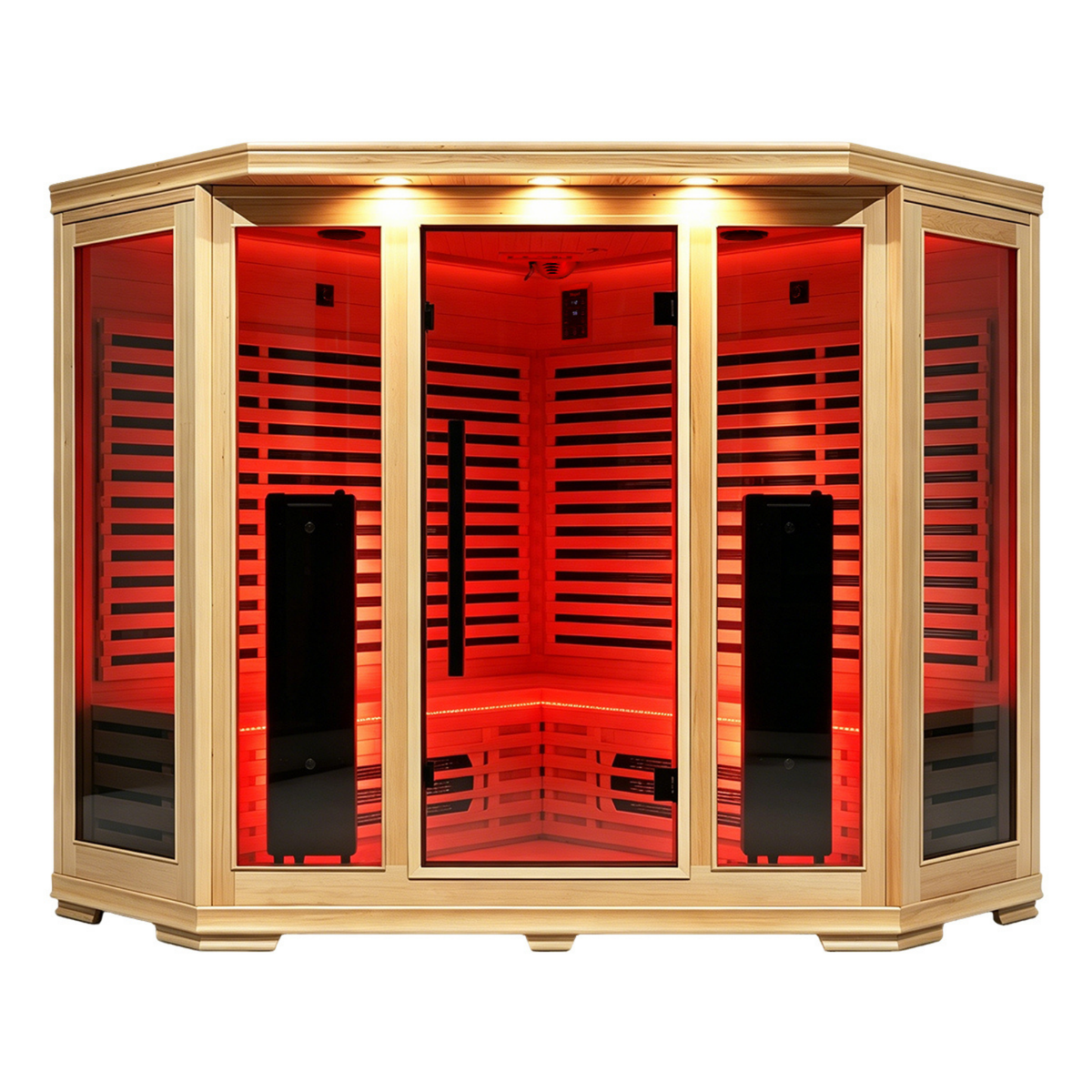 Blisspod I Vienna RED I All-In-One - Full Spectrum + Red Light Therapy I Indoor Corner Premium Sauna I 4-5 Person, photo 5 of 20
