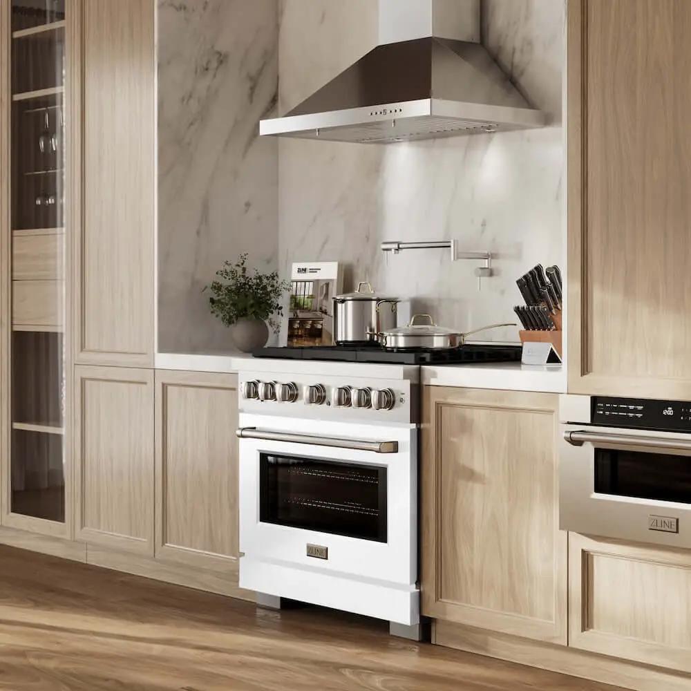 ZLINE 36 In. Gas Range, Stainless Steel, White Matte, SGR-WM-36 by Farmhouse Kitchen and Bath