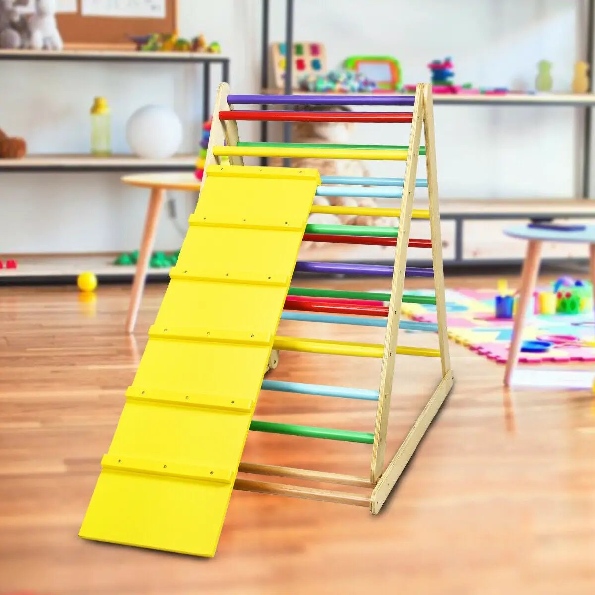 Foldable Wooden Climbing Triangle Indoor by DirectDeals
