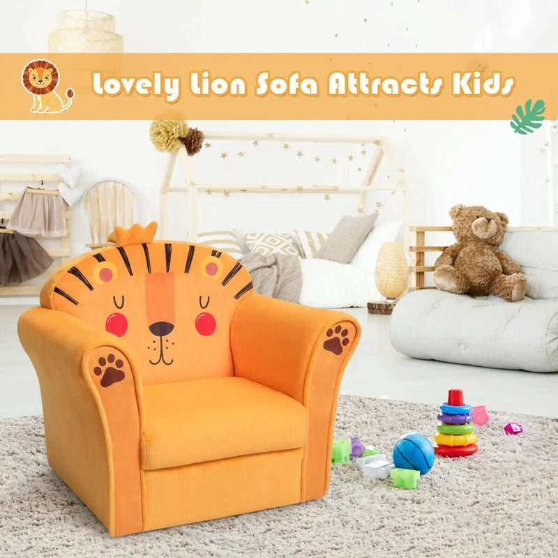 Kids Armrest Lion Upholstered Sofa by DirectDeals