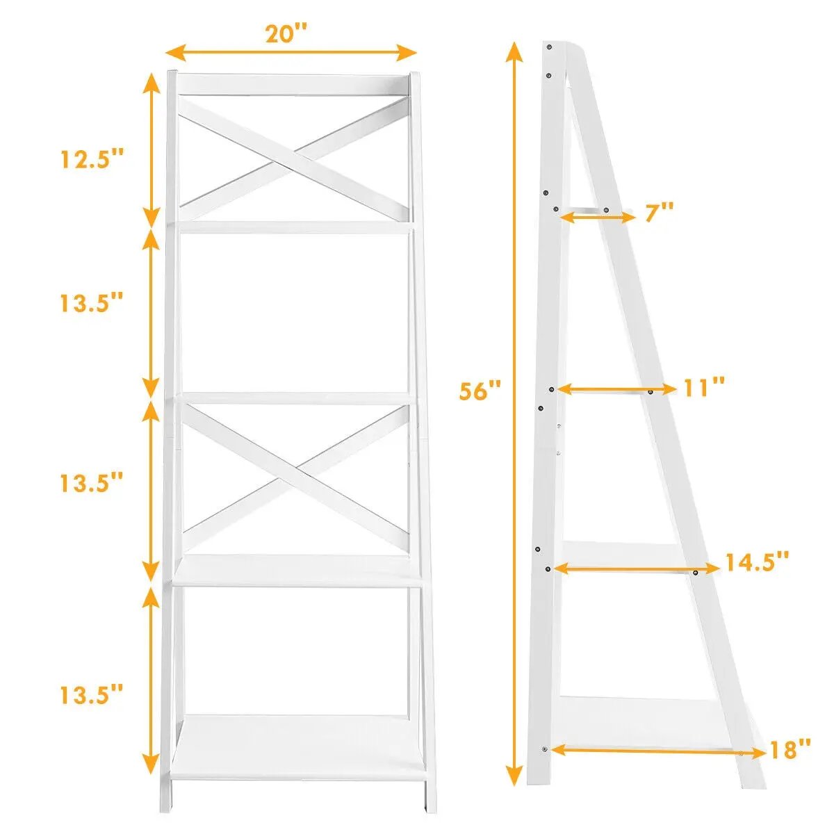 2 Pieces 4-Tier Wood Display Storage Bookshelf Set, photo 10 of 13