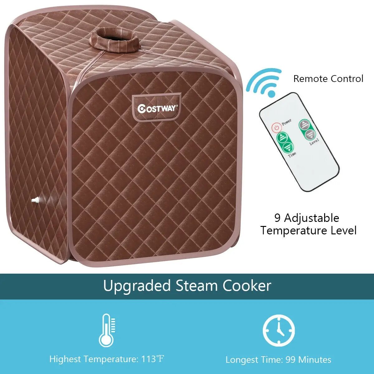2L Portable Folding Steam Sauna Spa-Coffee by DirectDeals