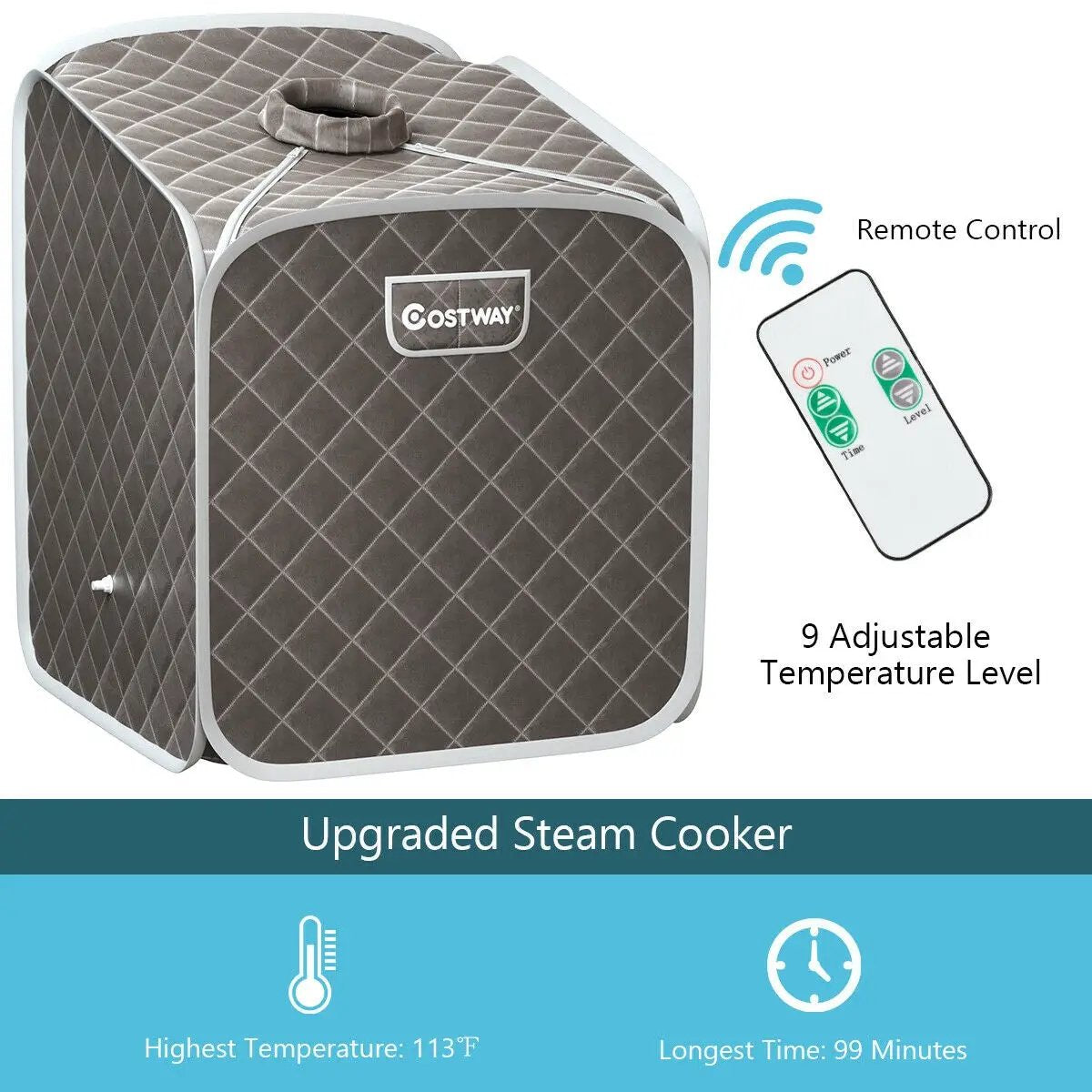 2L Portable Folding Steam Sauna Spa-Gray by DirectDeals