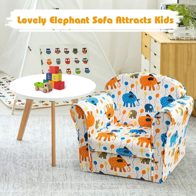 Kids Elephant Upholstered Sofa with Armrest by DirectDeals