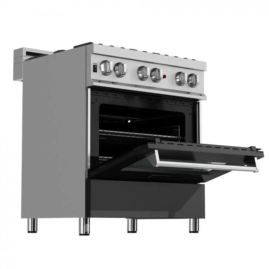 ZLINE 30" Bundle Range RAS-BLM-30 & Range Hood 8654BLM-30, 2KP-RASBLMRH30 by Farmhouse Kitchen and Bath