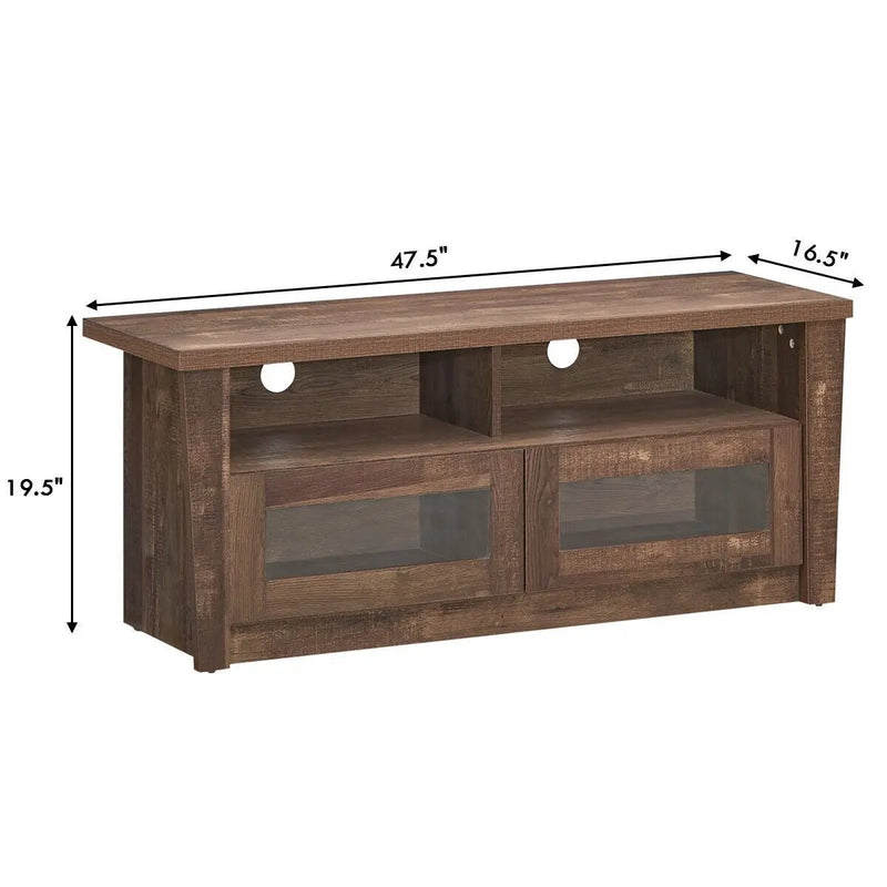 Wooden TV Stand with 2 Open Shelves and 2 Door Cabinets by DirectDeals