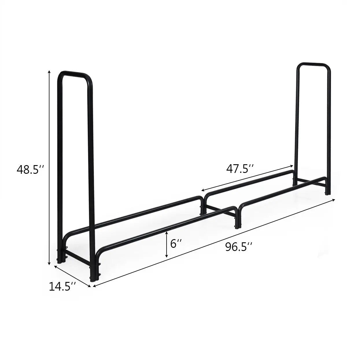 8 Feet Outdoor Steel Firewood Log Rack by DirectDeals