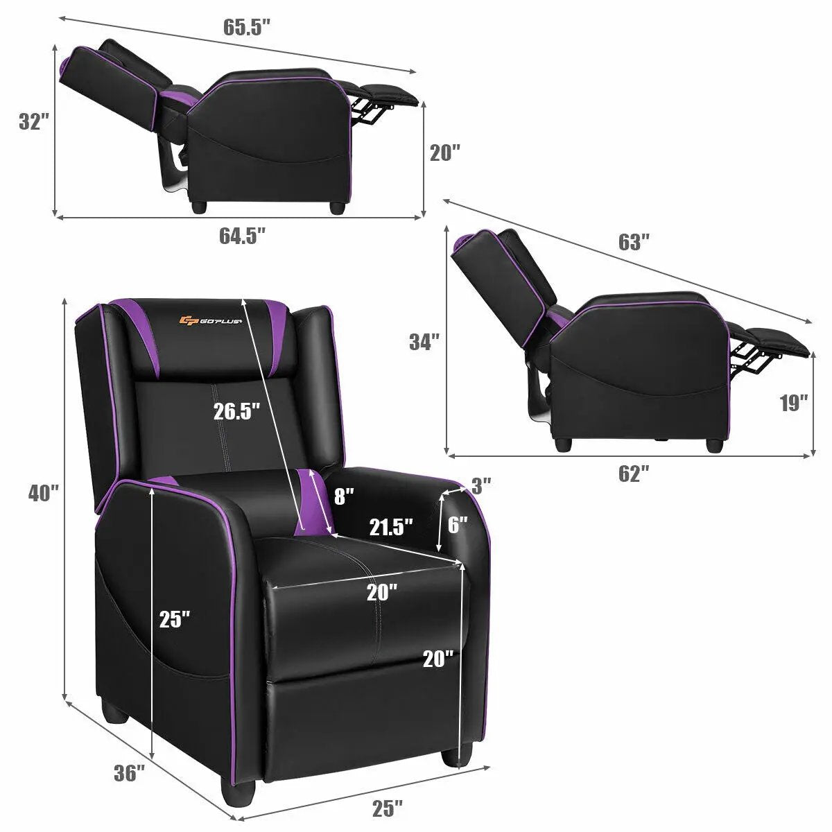 Home Massage Gaming Recliner Chair, photo 5 of 9