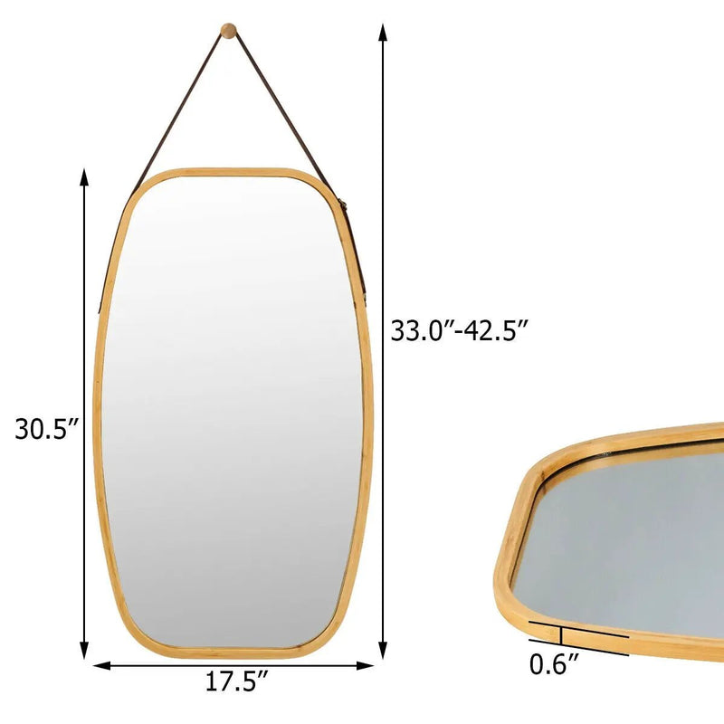 30 Inch Modern Rectangle Wall Hanging Framed Mirror by DirectDeals