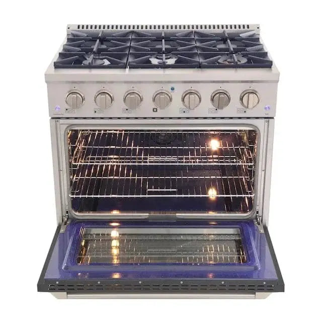 Kucht 36” Pro-Style Kitchen Dual Fuel Range - KDF362/LP-GR by Farmhouse Kitchen and Bath
