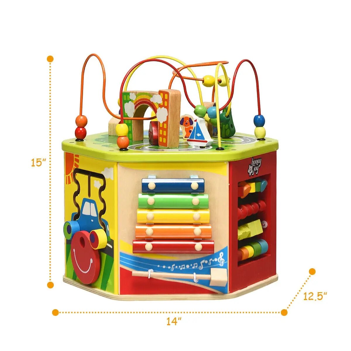 7-in-1 Wooden Activity Cube Toy by DirectDeals