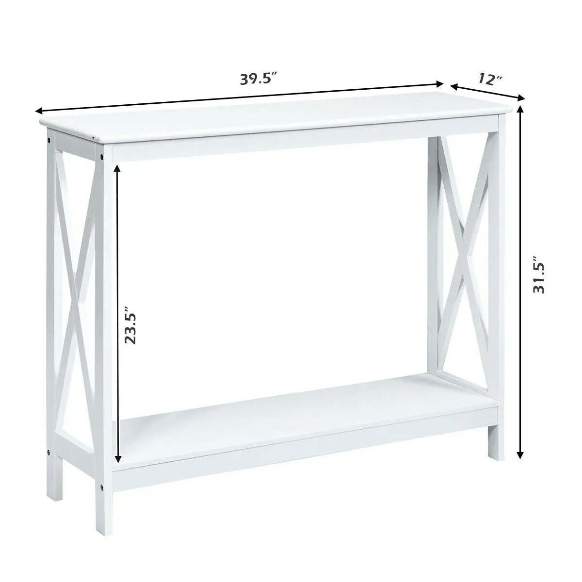 2-Tier Console X-Design Sofa Side Accent Table, photo 5 of 11