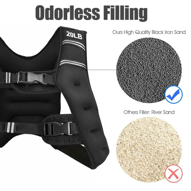 Training Weight Vest Workout Equipment with Adjustable Buckles and Mesh Bag by DirectDeals