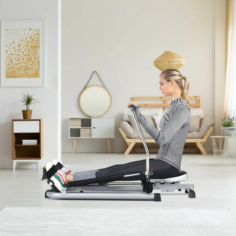 Exercise Adjustable Double Hydraulic Resistance Rowing Machine by DirectDeals