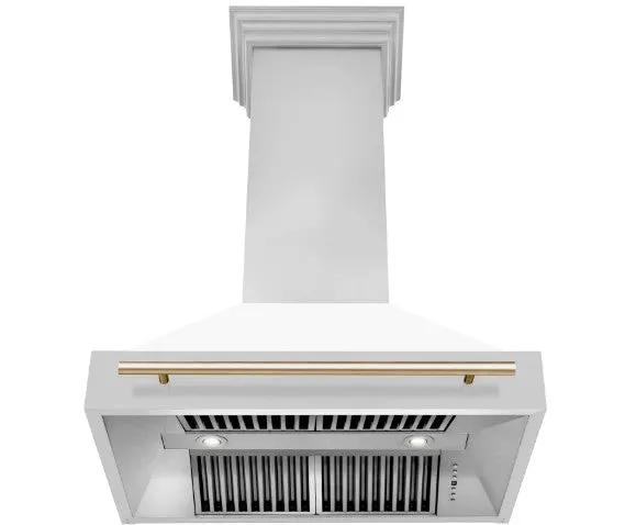 ZLINE 36" Autograph Stainless Wall Range Hood, 8654STZ-WM36-G by Farmhouse Kitchen and Bath