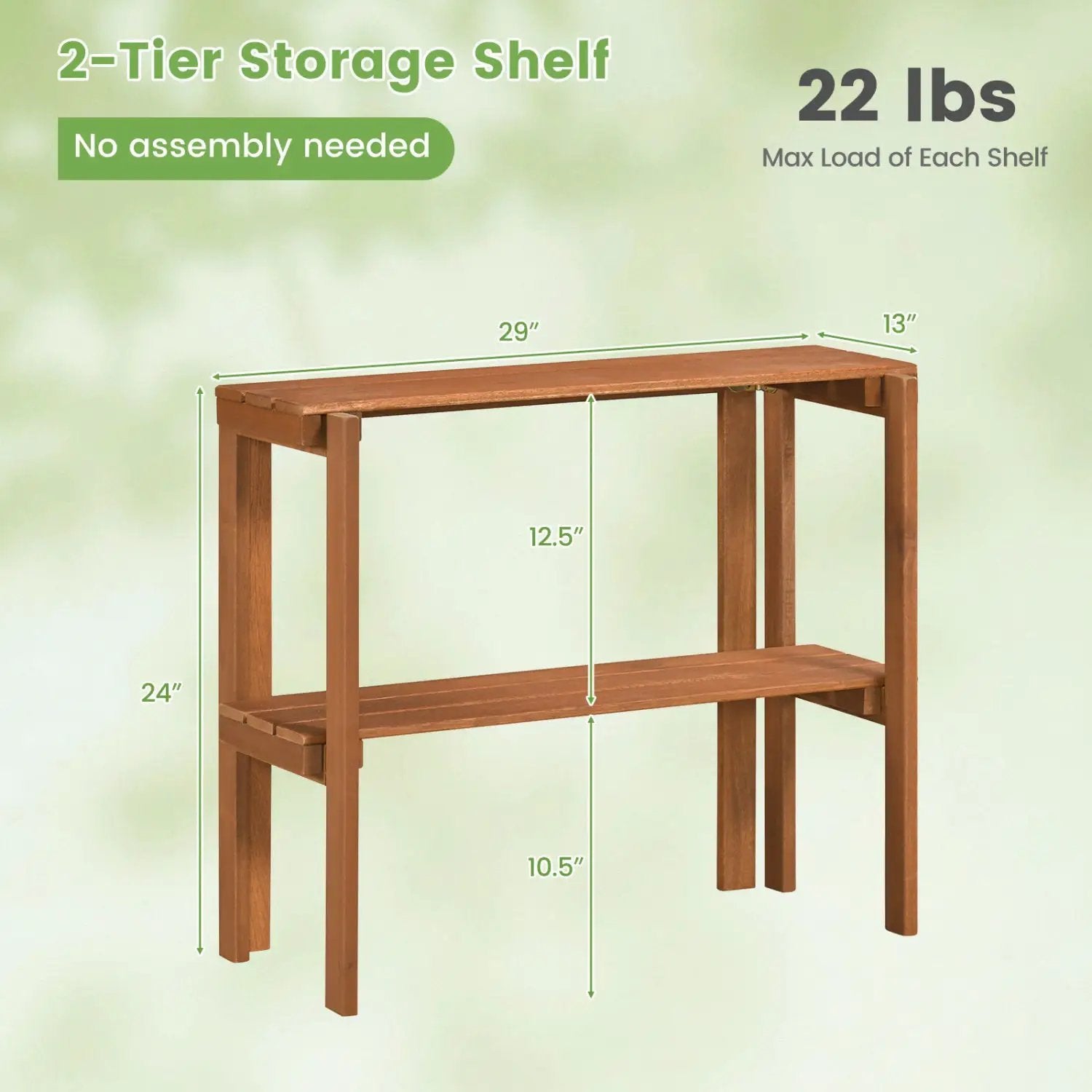 3-Tier Folding Wooden Storage Shelf for Entryway & Garden by DirectDeals