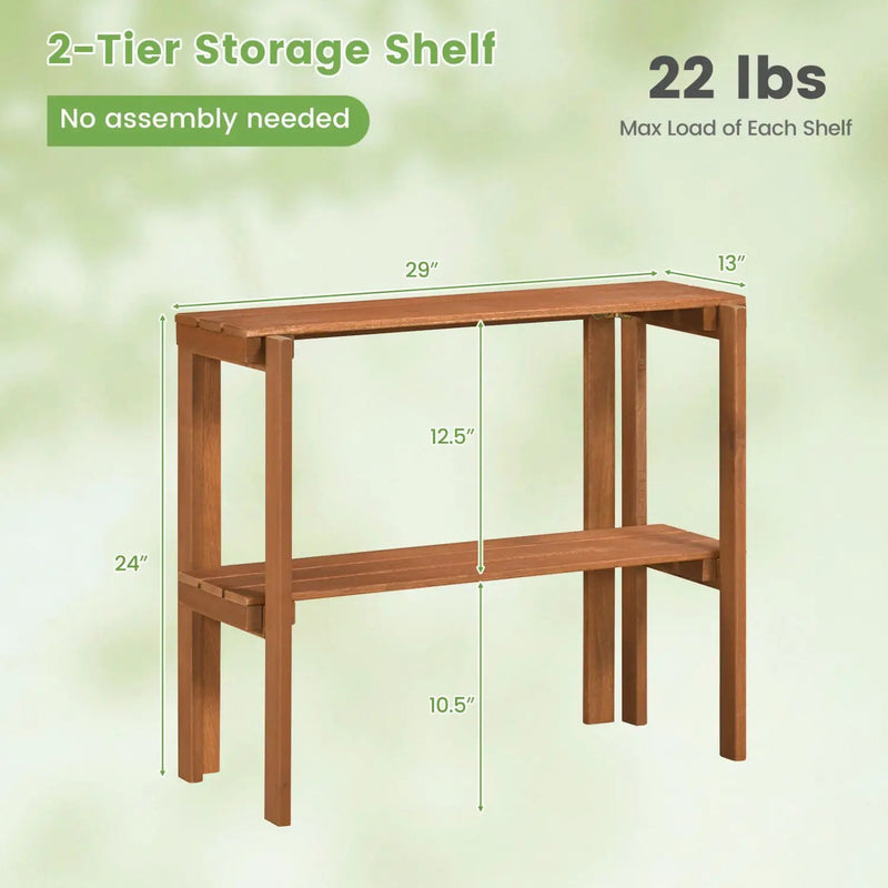 3-Tier Folding Wooden Storage Shelf for Entryway & Garden by DirectDeals