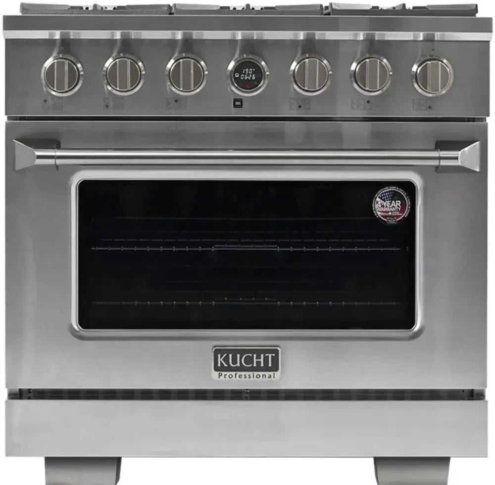 Kucht KX Series 36" Freestanding Dual Fuel Range KXP36-SS by Farmhouse Kitchen and Bath