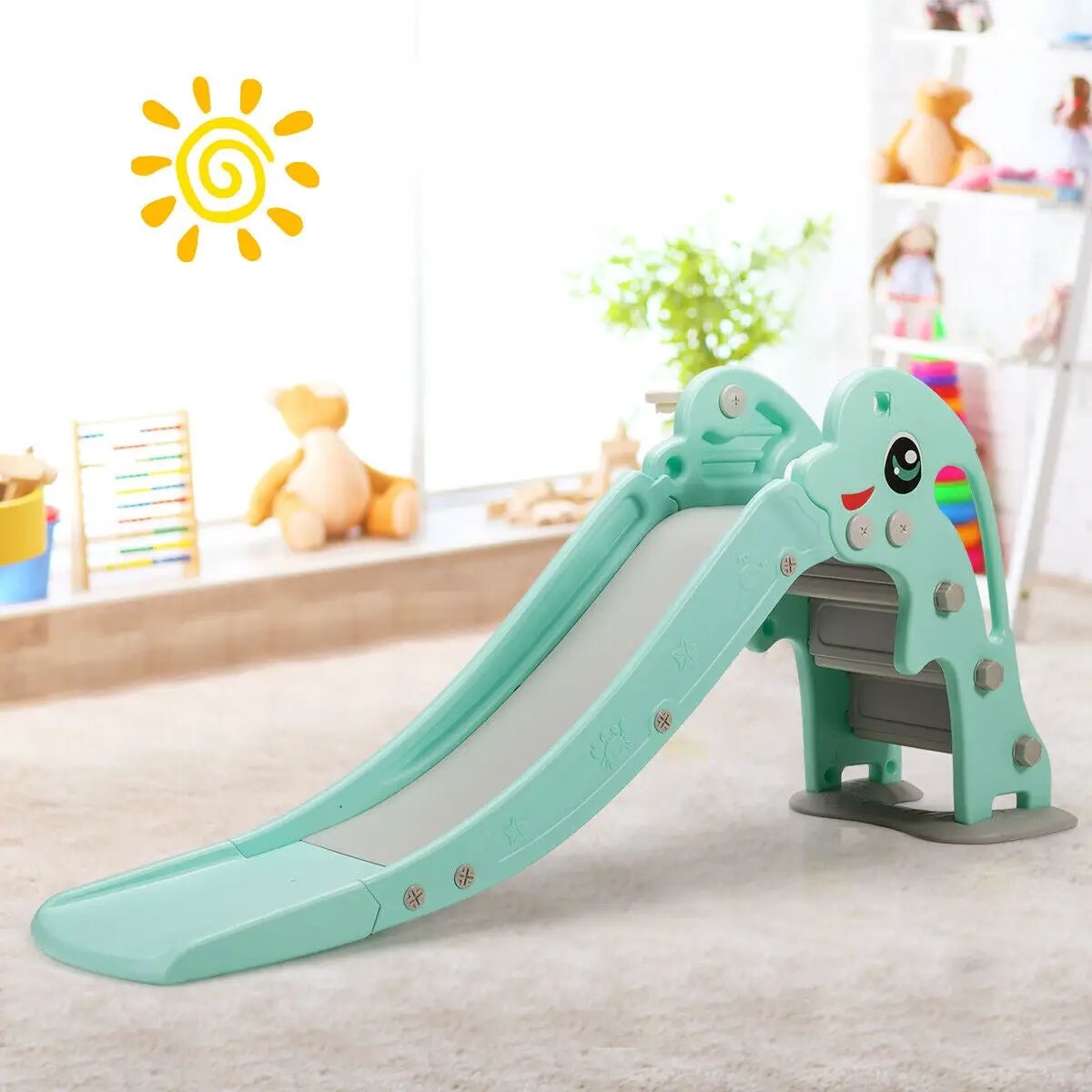 3-in-1 Kids Climber Slide Play Set with Basketball Hoop and Ball, photo 2 of 16