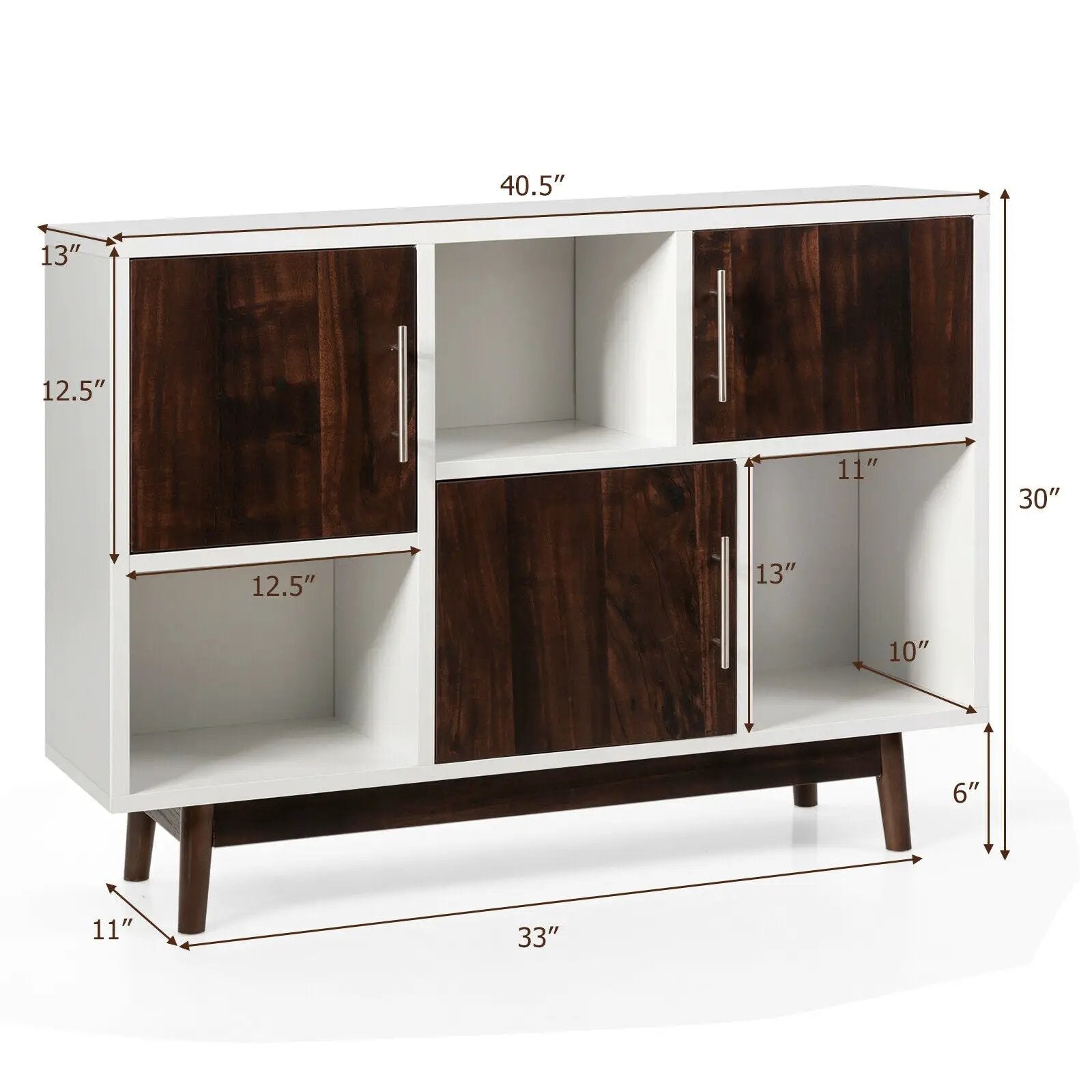 Wood Display Sideboard Storage Cabinet with Storage Compartments by DirectDeals