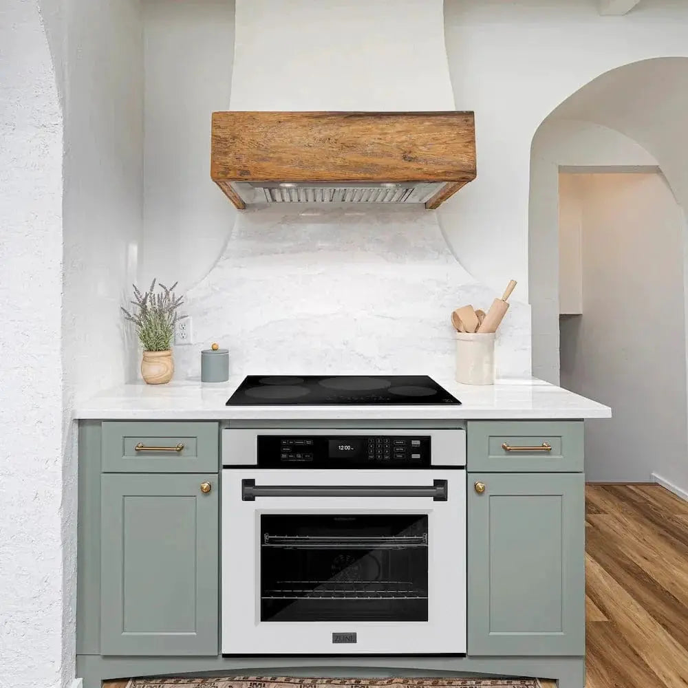 ZLINE 30" Autograph Edition Professional True Convection Single Wall Oven, Air Fry, Self Clean, White Matte, Matte Back WASZ-WM-30-MB by Farmhouse Kitchen and Bath