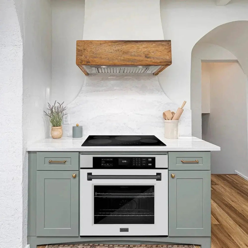 ZLINE 30" Autograph Edition Professional True Convection Single Wall Oven, Air Fry, Self Clean, White Matte, Matte Back WASZ-WM-30-MB by Farmhouse Kitchen and Bath